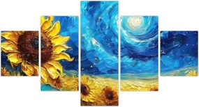 Obraz - Malowanie słoneczników (125x70 cm)