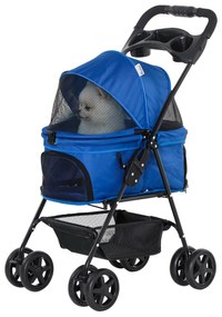Outsunny Wózek dla Psa Kota Składany Niebieski Oxford do 15kg | Aosom PL