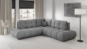 Masseno Narożnik DUCA z funkcją spania i pojemnikiem na pościel Narozniki L, Rozkładana sofa - Szary, FLOW 17