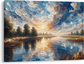 Obraz - Obraz słońca nad wodą (70x50 cm)