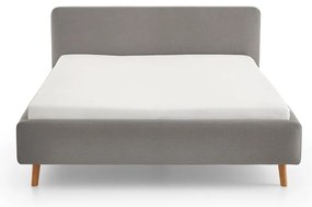 Szare tapicerowane łóżko dwuosobowe bez stelaża 180x200 cm Mattis – Meise Möbel