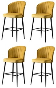 Zestaw krzeseł barowych Rubi Yellow and Black, 4 szt., 4 szt.