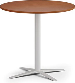 Stolik kawowy AURA, średnica 60 cm, biała podstawa, czereśnia