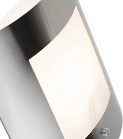 Lampa ścienna zewnętrzna stal IP44 czujnik zmierzchu - Emmerald