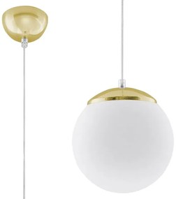 Biało-złota lampa wisząca kula 20 cm - EXX231 Solaris