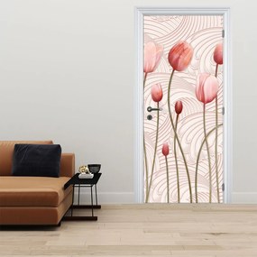 Fototapeta na drzwi - Różowe tulipany (95x205cm)