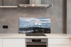 Panel szklany do Kuchni Śnieżna Kraina Gór