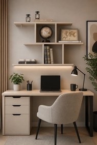 Kaszmirowa minimalistyczna półka wisząca nowoczesna H6-C59