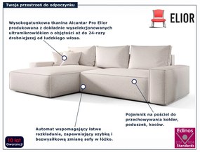 Kremowy narożnik rozkładany w kształcie L C6-R28