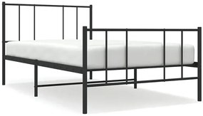Czarne metalowe łóżko pojedyncze 90x200 cm - Quzi