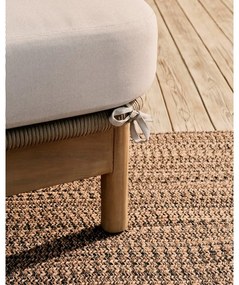 Kremowy/w naturalnym kolorze dwuosobowy drewniany leżak ogrodowy Catalina – Kave Home