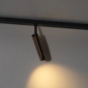Nowoczesny reflektor szynowy Slimline Uzzy, brązowy, do systemu jednofazowego