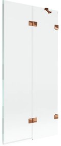 Mexen Lunar parawan nawannowy 2-skrzydłowy prawy 90 x 150 cm, transparent, różowe złoto - 897-090-100-60-00-P