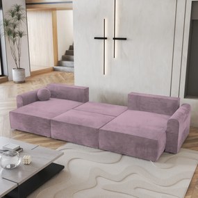 Masseno Narożnik FENTO z funkcją spania i pojemnikiem na pościel Narozniki U, Rozkładana sofa - Wrzosowy, MONOLITH 62