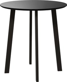 HOMCOM Stół obiadowy dla 2 osób, biała blat, metalowe nogi z nakładkami, Ø72 x 75H cm, Czarny