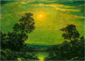 Obraz - Imitator of Ralph Albert Blakelock, Moonlight, reprodukcje (70x50 cm)