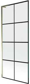 Mexen Next L parawan nawannowy 1-skrzydłowy 80 x 150 cm, czarny wzór, złoty - 895-080-000-03-77-50