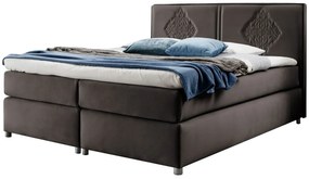 Brązowe łóżko welurowe w stylu boho 5 rozmiarów K7-K55