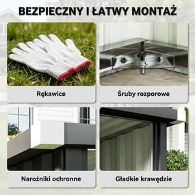 Outsunny Wiata dla robota koszącego stalowa 108 x 86 x 62,5 cm Garaż z dachem skośnym i osłoną krawędzi | Aosom PL