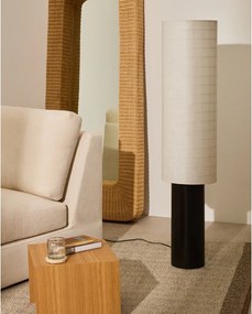 Biało-czarna lampa stojąca z tekstylnym kloszem (wysokość 142 cm) Dulan – Kave Home