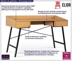 Loftowe duże biurko z szufladami do pracy Cetris 7X