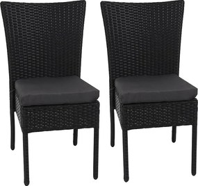 Krzesło MCW-G19 (zestaw 2 szt.),  czarne, poduszki ciemnoszare