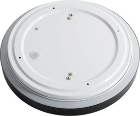 Nowoczesna lampa sufitowa czarna z biała 35 cm IP44 - Walden