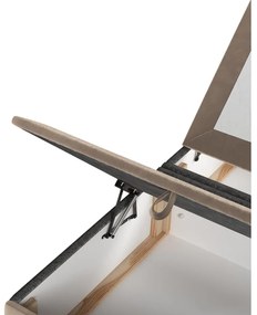 Beżowe tapicerowane łóżko dwuosobowe ze schowkiem 200x200 cm Tate – Maison de Rêve