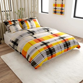 PrzytulneMieszkanie.pl PrzytulneMieszkanie.pl Pościel z bawełny Renforcé ORANGE KUBE kolorowa Rozmiar pościeli: 70 x 90 cm | 140 x 200 cm