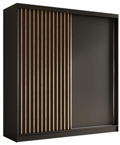 Szafa przesuwna - Lamel 200 cm, czarny mat