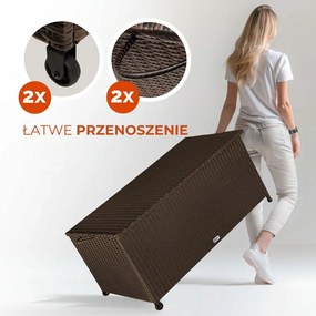 Polirattanowy pojemnik na schowek RICCO, 117 x 53 x 60cm, brązowa Casaria