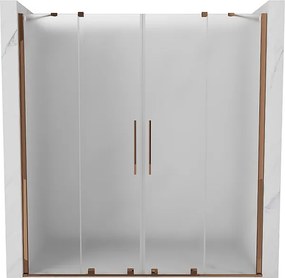 Mexen Velar Duo drzwi prysznicowe rozsuwane 200 cm, szron, różowe złoto - 871-200-000-32-60