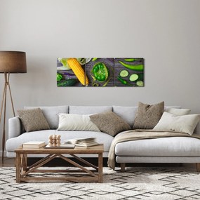 Obraz z warzywami (z zegarem) (90x30 cm)