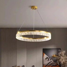 Żyrandol nad stolik kawowy w salonie Aurevia Gold 60 styl nowoczesny