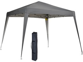 Outsunny Namiot Ogrodowy Pawilon 3x3m Składany z Torbą Stal Ochrona UV Szary | Aosom PL