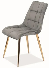 KRZESŁO CHIC VELVET ZŁOTY STELAŻ/SZARY BLUVEL 14 SIGNAL