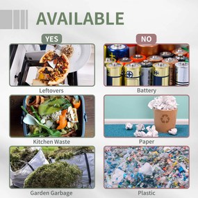 Outsunny Pojemnik na Kompost z 2 Przegrodami Obrotowy 160L Zielony Czarny 71x65x96cm | Aosom PL