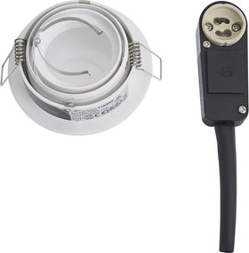 Zestaw 6 nowoczesnych reflektorów wpuszczanych, białych, obrotowych i uchylnych IP44 - Chuck