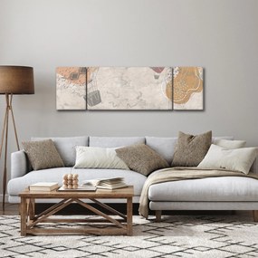 Obraz - Balony nad miastem, ciepłe odcienie (170x50 cm)