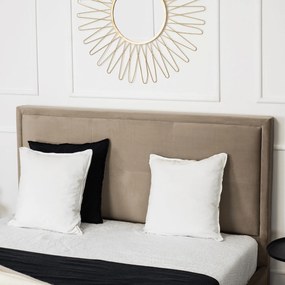 Łóżko Tapicerowane 140x200 cm ze Stelażem Dwuosobowe ANDRE Welurowe Beżowe