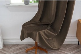 Zaciemniająca zasłona DUNES VELVET 140x250 cm, brązowa Zawieszanie: Metalowe pierścienie