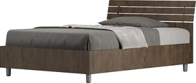Łóżko bez stelaża 120x190 Nachylony zagłówek z listwami orzech Ankel