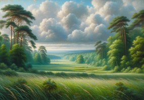 Fototapeta - Zielony krajobraz (196x136 cm)