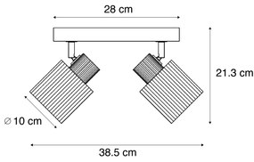 Nowoczesny reflektor drewniany z przydymionym szkłem 2-punktowy obrotowy i uchylny - Gracy Nowoczesny Oswietlenie wewnetrzne