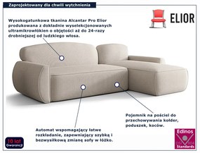 Kremowy nowoczesny narożnik z funkcją spania P3-N58