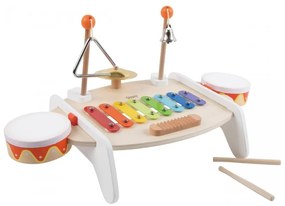 Classic world zestaw instrumenty muzyczne dla dzieci ksylofon tarka cymbałki bębenki talerz pałeczki trójkąt dzwonek 9 el.
