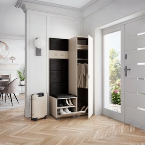 Masseno Garderoba LORI 95/181/51 cm Nowoczesna Szafa do Przedpokoju Kaszmir