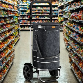 Jurhan Torba na zakupy na kółkach EASY, 50l, czarna