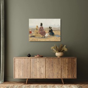 Obraz na szkle - Eugène Boudin, On the Beach, Trouville, reprodukcje (70x50 cm)