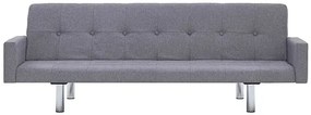 Rozkładana sofa Nesma  z podłokietnikami - jasnoszara